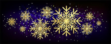 simsearch:400-08713262,k - Golden glitter gorgeous snowflake. Luxurious christmas design element with golden glitter snowflake, golden dust and sparkles. Golden snowflake vector illustration. Stock Photo - Budget Royalty-Free & Subscription, Code: 400-09051095