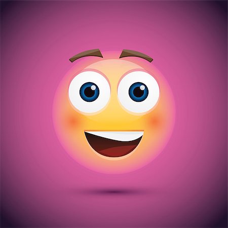 simsearch:400-06076108,k - Happy emoji smiley on purple background. Vector illustration. Foto de stock - Royalty-Free Super Valor e Assinatura, Número: 400-09051151