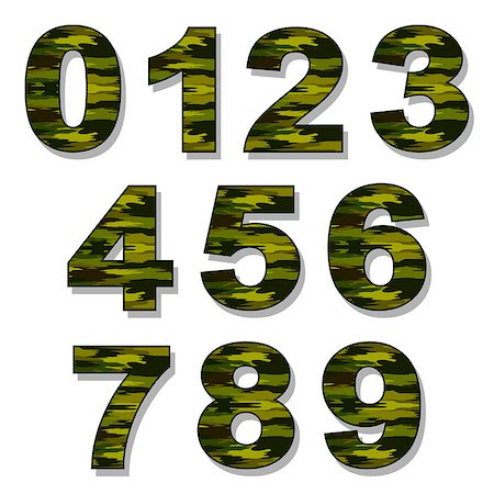 Illustration camouflage numbers on a white background. Stock Photo - Budget Royalty-Free & Subscription, Code: 400-09051195