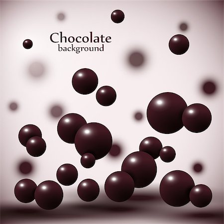 simsearch:400-07994541,k - Dark chocolate balls on abstract background. Vector illustration. Foto de stock - Super Valor sin royalties y Suscripción, Código: 400-09051199