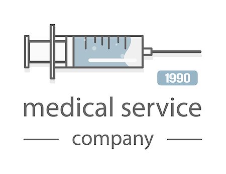 Syringe. The modern design of the logos. Medical service. Foto de stock - Super Valor sin royalties y Suscripción, Código: 400-09051484