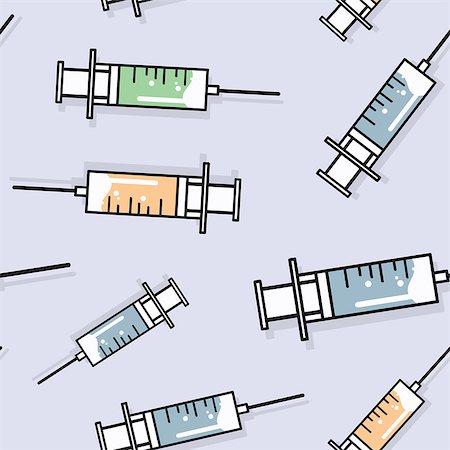 Modern seamless pattern. Syringes and medical template Stock Photo - Budget Royalty-Free & Subscription, Code: 400-09051485