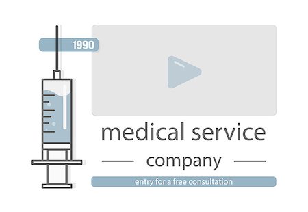Objects for medical website. Presentation of the service or product. Syringe in cartoon style. Stock Photo - Budget Royalty-Free & Subscription, Code: 400-09051490
