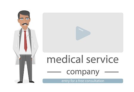 Objects for medical website. Cartoon style. The character of the doctor and the presentation of the service or product. Foto de stock - Super Valor sin royalties y Suscripción, Código: 400-09051491