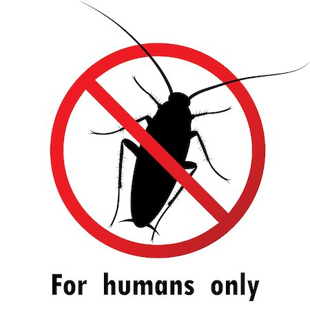 simsearch:400-09051551,k - Cockroaches and Stop cockroach sign symbols vector design Photographie de stock - Aubaine LD & Abonnement, Code: 400-09051551