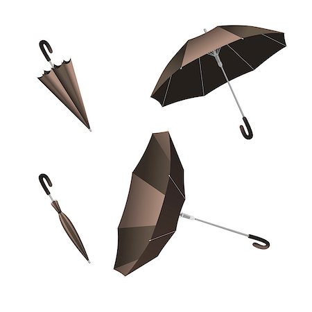 simsearch:400-08556675,k - Isolated open and close umbrella. Inverted umbrella. Vector illustration Fotografie stock - Microstock e Abbonamento, Codice: 400-09051591