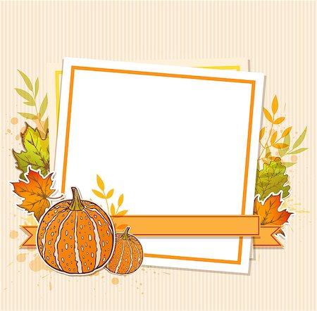 simsearch:400-08776231,k - Autumn background with pumpkins, maple leaves and blank sheet of paper Stockbilder - Microstock & Abonnement, Bildnummer: 400-09051685