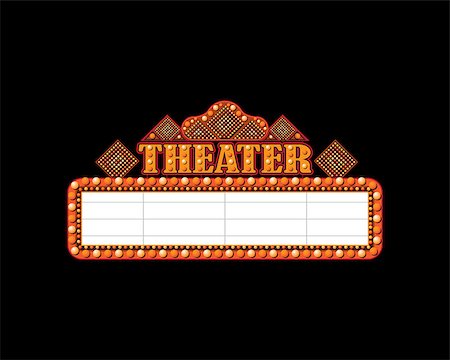 Brightly vintage glowing retro cinema neon sign Stock Photo - Budget Royalty-Free & Subscription, Code: 400-09051701