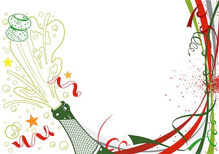 simsearch:400-04402561,k - Happy New Year Background with Champagne Bottle and Celebration Decoration - Illustration, Vector Foto de stock - Super Valor sin royalties y Suscripción, Código: 400-09051881