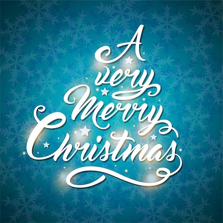 simsearch:400-08813741,k - Vector greeting inscription in the form of a Christmas tree on a blue background. Merry Christmas lettering Photographie de stock - Aubaine LD & Abonnement, Code: 400-09051915