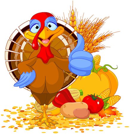 simsearch:400-08196096,k - Illustration of cute turkey shows thumb up Photographie de stock - Aubaine LD & Abonnement, Code: 400-09052012