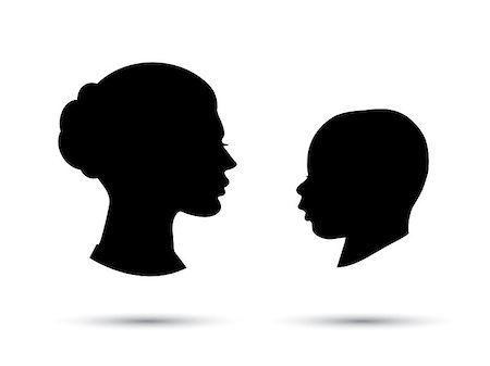 Child and mother silhouette, vector black icon Stock Photo - Budget Royalty-Free & Subscription, Code: 400-09052226