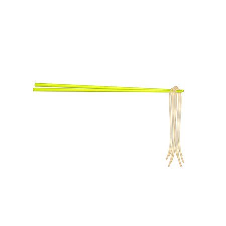 Wooden chopsticks in yellow design holding noodles on white background Stock Photo - Budget Royalty-Free & Subscription, Code: 400-09052522