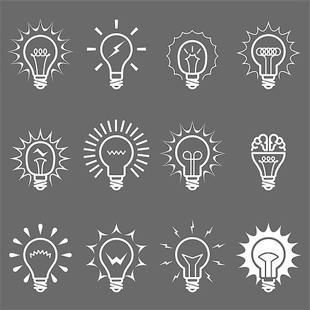 Light bulbs and lamps icons - idea or innovation symbols Stock Photo - Budget Royalty-Free & Subscription, Code: 400-09052702