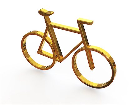 Sign - Bicycle. 3d illustration on isolated white background. Stockbilder - Microstock & Abonnement, Bildnummer: 400-09064014