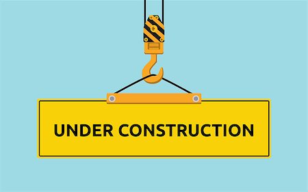 simsearch:400-05127436,k - under construction signboard with crane and hook vector graphic Stock Photo - Budget Royalty-Free & Subscription, Code: 400-09064073