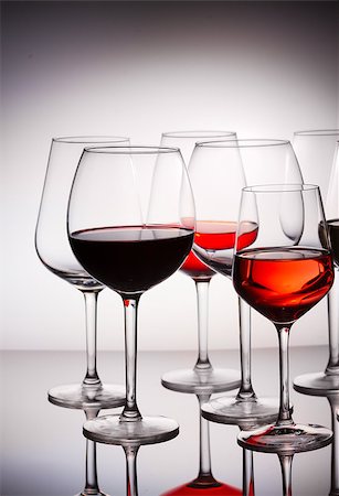 simsearch:400-04264239,k - Set of party hight wine glasses with red, white and rose wine close up Stock Photo - Budget Royalty-Free & Subscription, Code: 400-09064237