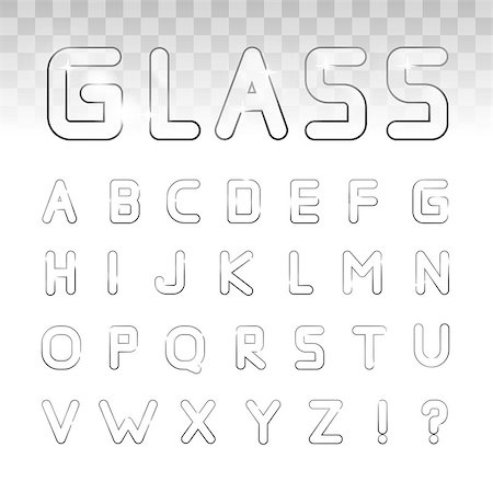 simsearch:400-06422133,k - Vector glass font on a transparency background. Stockbilder - Microstock & Abonnement, Bildnummer: 400-09064256