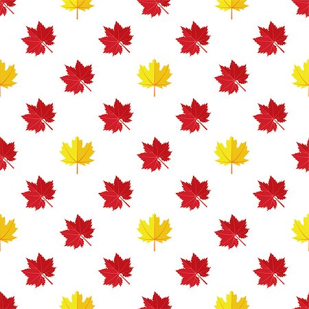Seamless pattern with various colorful autumn leaves on a white background. Cartoon flat style vector illustration Foto de stock - Royalty-Free Super Valor e Assinatura, Número: 400-09064320