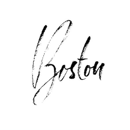 simsearch:400-08378379,k - Boston, USA. City typography lettering design. Hand drawn modern dry brush calligraphy. Isolated vector illustration Stockbilder - Microstock & Abonnement, Bildnummer: 400-09064347