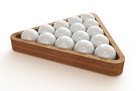 simsearch:400-09064481,k - Billiard balls in the triangle. 3d illustration on isolated white background. Stockbilder - Microstock & Abonnement, Bildnummer: 400-09064481