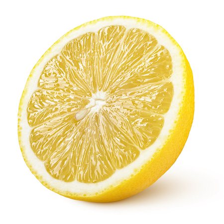 simsearch:400-08967896,k - Ripe half of yellow lemon citrus fruit isolated on white background with clipping path Photographie de stock - Aubaine LD & Abonnement, Code: 400-09064528