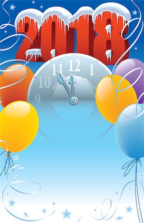 Background with design elements for the poster celebrating New Year 2018 Stock Photo - Budget Royalty-Free & Subscription, Code: 400-09064563