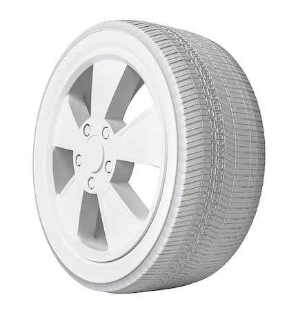 simsearch:400-09002201,k - White Car Wheel on White Background. 3D Illustration Foto de stock - Royalty-Free Super Valor e Assinatura, Número: 400-09064745