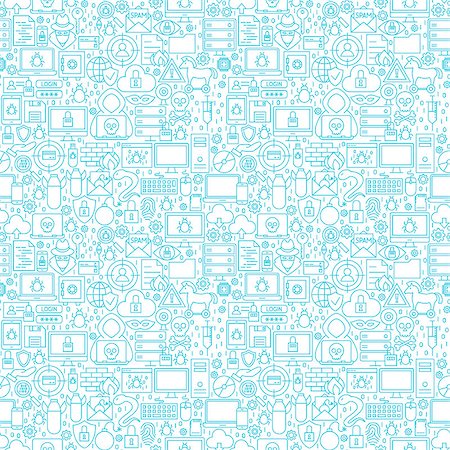 simsearch:400-06560539,k - Internet Security White Seamless Pattern. Vector Illustration of Outline Background. Photographie de stock - Aubaine LD & Abonnement, Code: 400-09064867