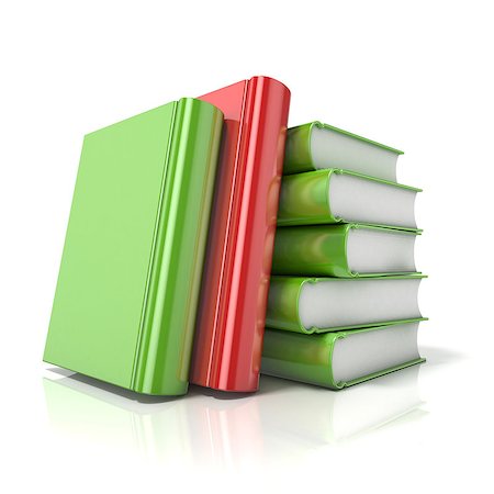 simsearch:400-04480816,k - Green books with one red book. 3D render illustration isolated on white background Photographie de stock - Aubaine LD & Abonnement, Code: 400-09064921