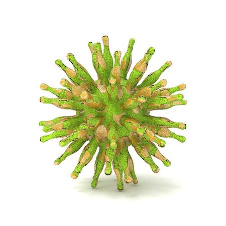 Virus. 3D render illustration isolated on white background Stock Photo - Budget Royalty-Free & Subscription, Code: 400-09064985