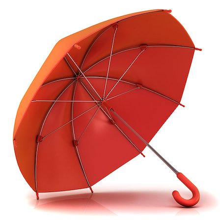 simsearch:400-04921907,k - Red umbrella 3D isolated on white background Stock Photo - Budget Royalty-Free & Subscription, Code: 400-09064983