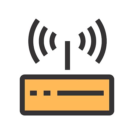 Wi-fi router vector icon. High-tech technology items. Foto de stock - Royalty-Free Super Valor e Assinatura, Número: 400-09065065
