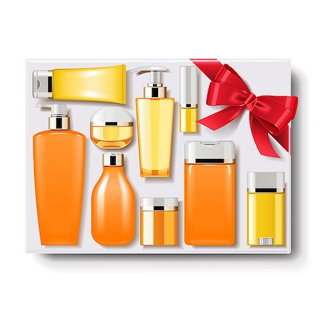 Vector Gift Box with Cosmetics isolated on white background Stock Photo - Budget Royalty-Free & Subscription, Code: 400-09065092