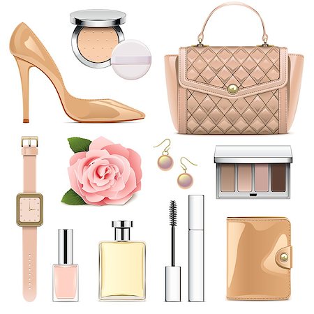 simsearch:400-09142582,k - Vector Fashion Accessories Set 2 isolated on white background Foto de stock - Super Valor sin royalties y Suscripción, Código: 400-09065127