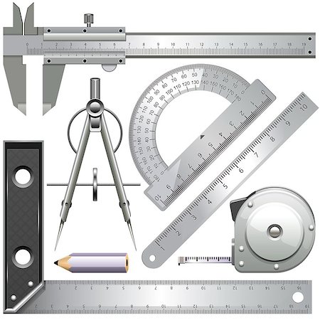 Vector Measuring Tools isolated on white background Stockbilder - Microstock & Abonnement, Bildnummer: 400-09065488