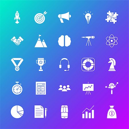 process illustration - Startup Solid Icons. Vector Illustration of Glyphs over Blurred Background. Stock Photo - Budget Royalty-Free & Subscription, Code: 400-09065757