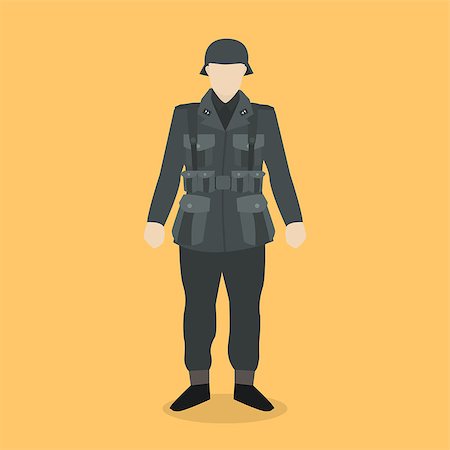 simsearch:400-07101892,k - german ww2 solider infantry standing with uniform isolated vector Stock Photo - Budget Royalty-Free & Subscription, Code: 400-09065805