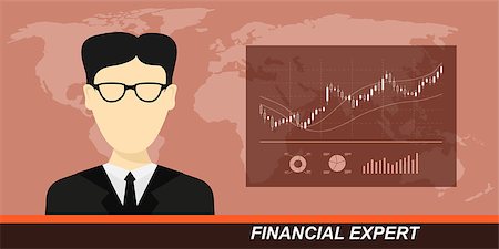 dhai_halud (artist) - picture of tv anchor with candlestick stock graph with world map on background, stock market analysis, financial expert, financial news concept, flat style illustration Stockbilder - Microstock & Abonnement, Bildnummer: 400-09065983