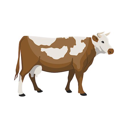 simsearch:400-09115208,k - Vector illustration of a cow on white background. Farm animals topic. Foto de stock - Super Valor sin royalties y Suscripción, Código: 400-09066043