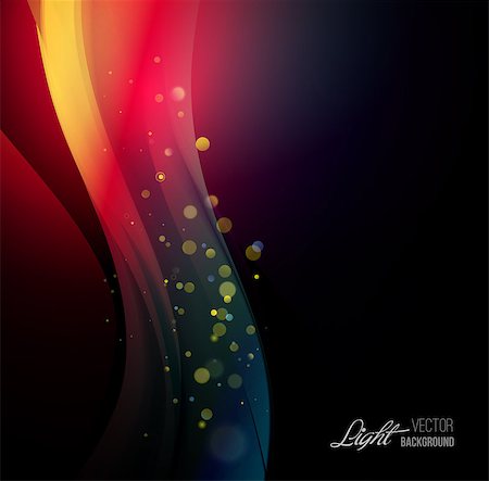 simsearch:400-08976480,k - Abstract background with shiny wave and bokeh light. Vector illustration. Photographie de stock - Aubaine LD & Abonnement, Code: 400-09066147