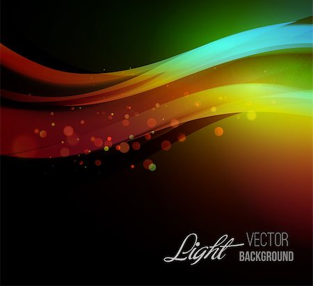 simsearch:400-09119603,k - Abstract background with shiny wave and bokeh light. Vector illustration. Photographie de stock - Aubaine LD & Abonnement, Code: 400-09066149
