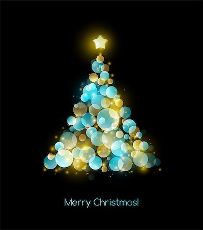 simsearch:400-08411358,k - Vector illustration color Christmas tree.  Holiday background Foto de stock - Super Valor sin royalties y Suscripción, Código: 400-09066173