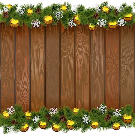 simsearch:400-09065552,k - Vector Seamless Christmas Board with Golden Balls isolated on white background Photographie de stock - Aubaine LD & Abonnement, Code: 400-09066309