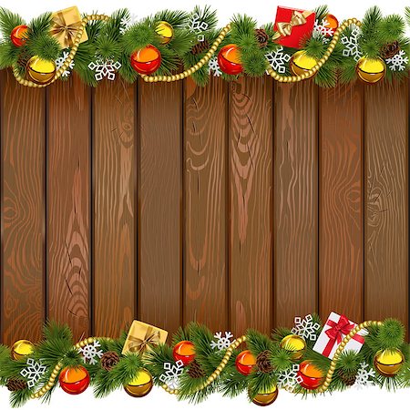 simsearch:400-09065552,k - Vector Seamless Christmas Wooden Board isolated on white background Photographie de stock - Aubaine LD & Abonnement, Code: 400-09066364