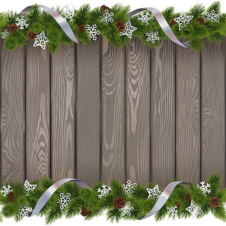 simsearch:400-09065552,k - Vector Seamless Christmas Old Board with Paper Snowflakes isolated on white background Photographie de stock - Aubaine LD & Abonnement, Code: 400-09066368