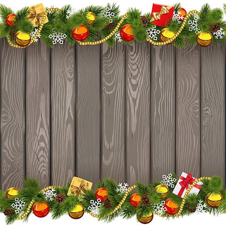 simsearch:400-09065552,k - Vector Seamless Christmas Old Wooden Board isolated on white background Photographie de stock - Aubaine LD & Abonnement, Code: 400-09066363