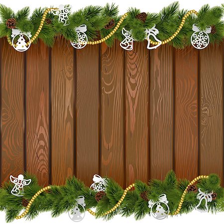simsearch:400-09065552,k - Vector Seamless Christmas Board with Paper Decorations isolated on white background Photographie de stock - Aubaine LD & Abonnement, Code: 400-09066387