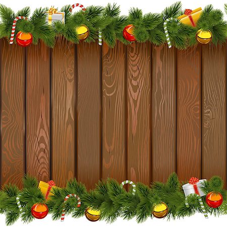 simsearch:400-09065552,k - Vector Seamless Christmas Border with Lollipop on Wooden Board isolated on white background Photographie de stock - Aubaine LD & Abonnement, Code: 400-09066380