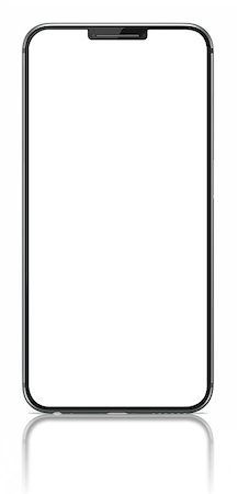 simsearch:400-08020715,k - Smartphone with big screen and blank screen on white background Stockbilder - Microstock & Abonnement, Bildnummer: 400-09066483